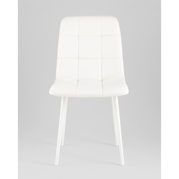 Стул Одди экокожа белый белые ножки