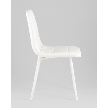 Стул Одди экокожа белый белые ножки