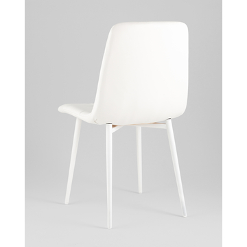 Стул Одди экокожа белый белые ножки