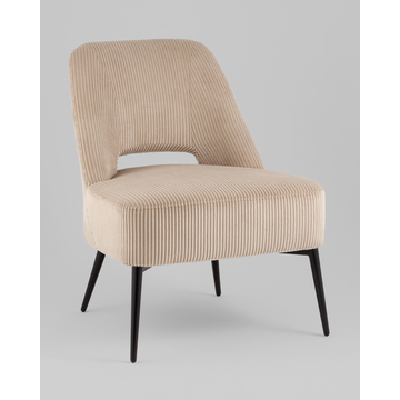 Кресло лаунж Бостон велюр рельефный бежевый