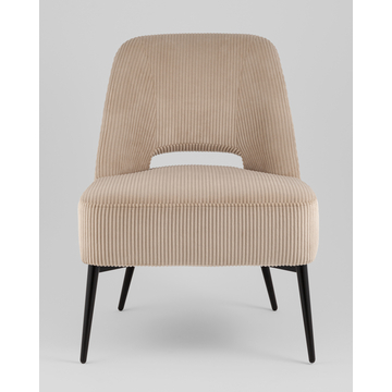 Кресло лаунж Бостон велюр рельефный бежевый