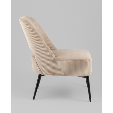 Кресло лаунж Бостон велюр рельефный бежевый