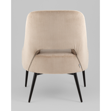 Кресло лаунж Бостон велюр рельефный бежевый