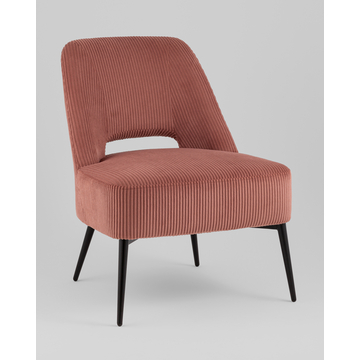 Кресло лаунж Бостон велюр рельефный коралловый