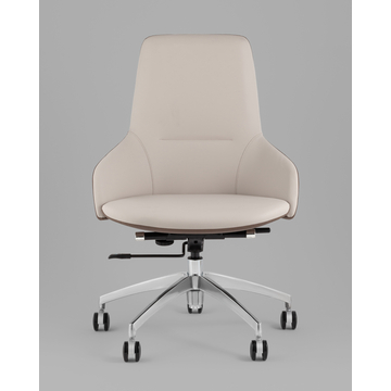 Кресло офисное TopChairs Soulo светло-серый, коричневый