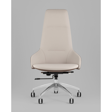 Кресло руководителя TopChairs Soulo светло-серый, коричневый