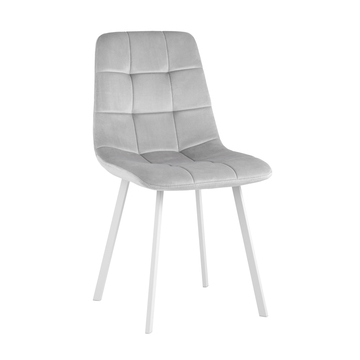 Стул Chilly велюр серебристый белые ножки