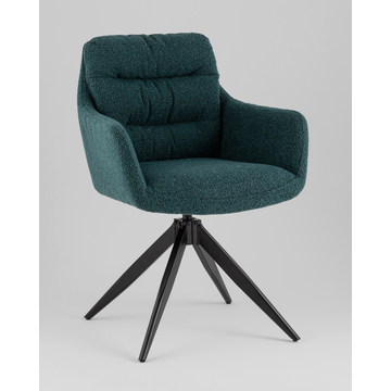 Стул обеденный мягкий Nia сине-зеленый букле