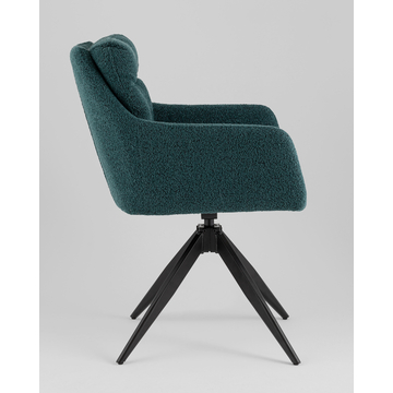 Стул обеденный мягкий Nia сине-зеленый букле