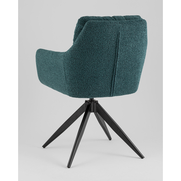 Стул обеденный мягкий Nia сине-зеленый букле