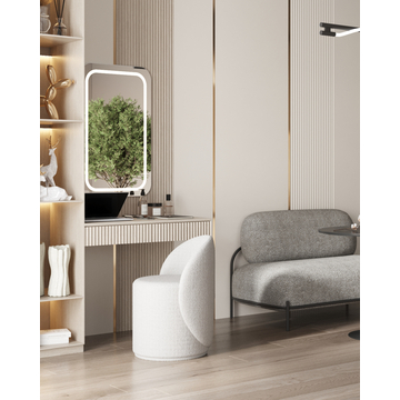 Пуф Loreen со спинкой вращающийся букле светло-серый