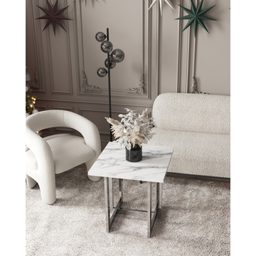 Дизайнерское кресло лаунж Bones жемчужный