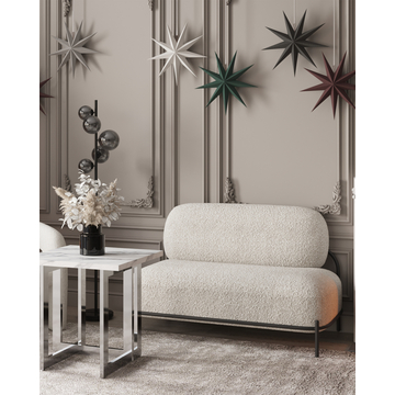 Диван Стоун ткань букле молочный