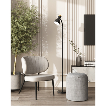 Пуф-столик с ящиком Хюгге S рогожка серый