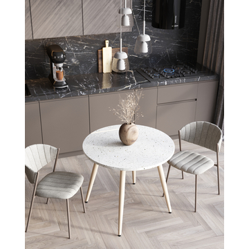 Стул Харпер ткань рогожка серо-голубой каркас серый матовый