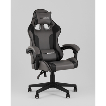 Кресло спортивное TopChairs Commander серо-черный