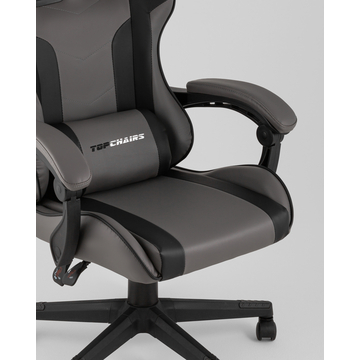 Кресло спортивное TopChairs Commander серо-черный