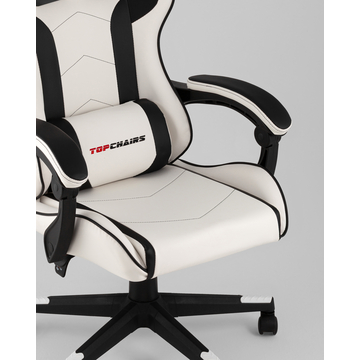 Кресло спортивное TopChairs Shadow бело-черный
