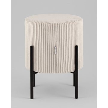 Пуф Кейси велюр рельефный молочный