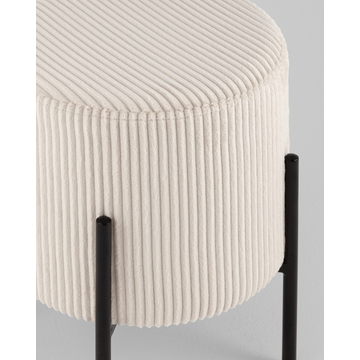 Пуф Кейси велюр рельефный молочный