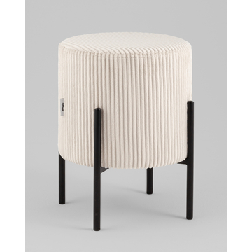 Пуф Кейси велюр рельефный молочный