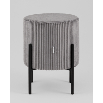 Пуф Кейси велюр рельефный светло-серый