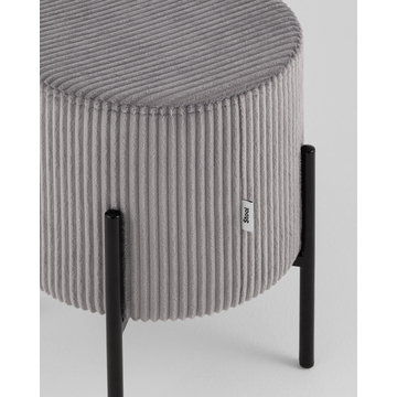 Пуф Кейси велюр рельефный светло-серый