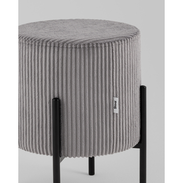 Пуф Кейси велюр рельефный светло-серый