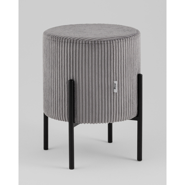 Пуф Кейси велюр рельефный светло-серый