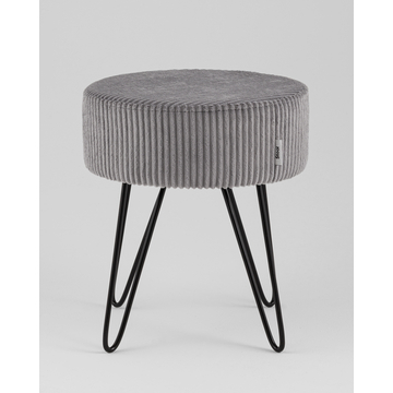 Пуф Спейси велюр рельефный светло-серый