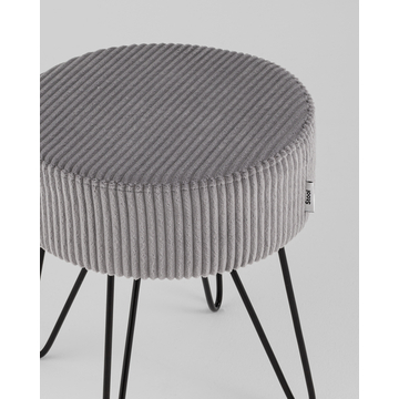 Пуф Спейси велюр рельефный светло-серый