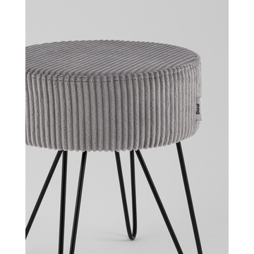 Пуф Спейси велюр рельефный светло-серый
