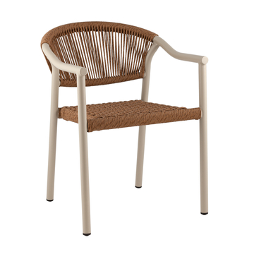 Стул Syna коричневый бежевые ножки