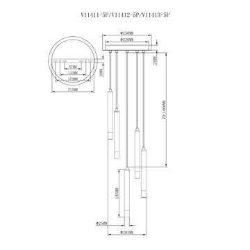 Светильник подвесной Moderli V11411-5P Stick