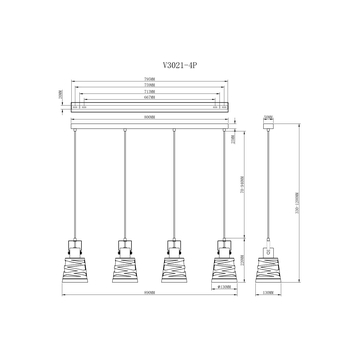 Подвесной светильник Moderli V3021-4P Ekaterina