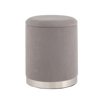 Пуф Эмили с ящиком серебро вельвет серый