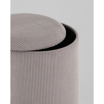 Пуф Эмили с ящиком серебро вельвет серый