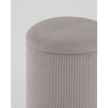 Пуф Эмили с ящиком серебро вельвет серый