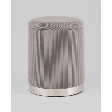 Пуф Эмили с ящиком серебро вельвет серый