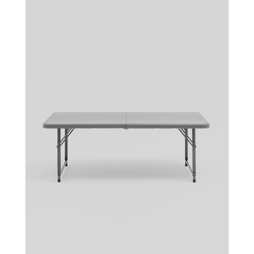 Стол-чемодан складной 122*61*74 см с регулировкой высоты серый