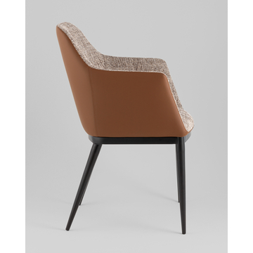 Стул обеденный Itan NC коричневый с коричневой экокожей