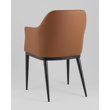 Стул обеденный Itan NC коричневый с коричневой экокожей