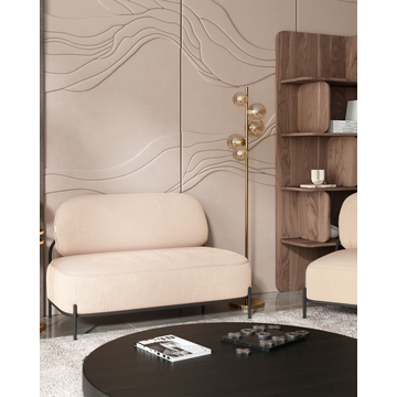 Диван Стоун велюр рельефный молочный