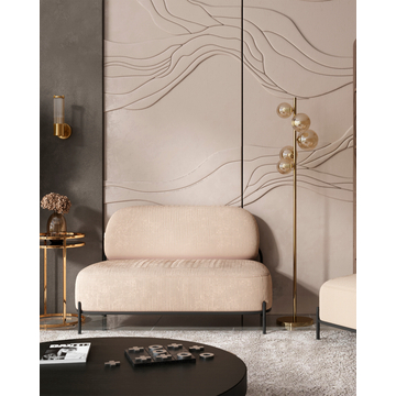 Диван Стоун велюр рельефный молочный