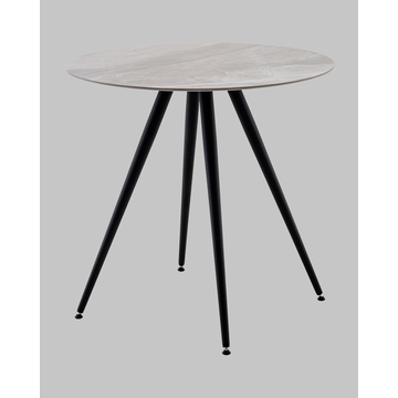 Стол Ники круглый столешница керамика Italian light grey 800