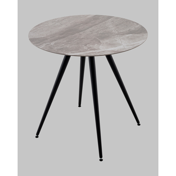 Стол Ники круглый столешница керамика Italian light grey 800