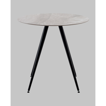 Стол Ники круглый столешница керамика Italian light grey 800