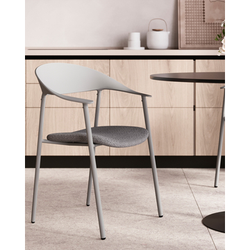 Стул Eila с подушкой пластик серый
