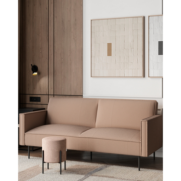 Пуф Кейси велюр рельефный бежевый