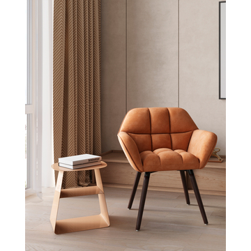 Кресло Брайан бежевый на деревянных ножках